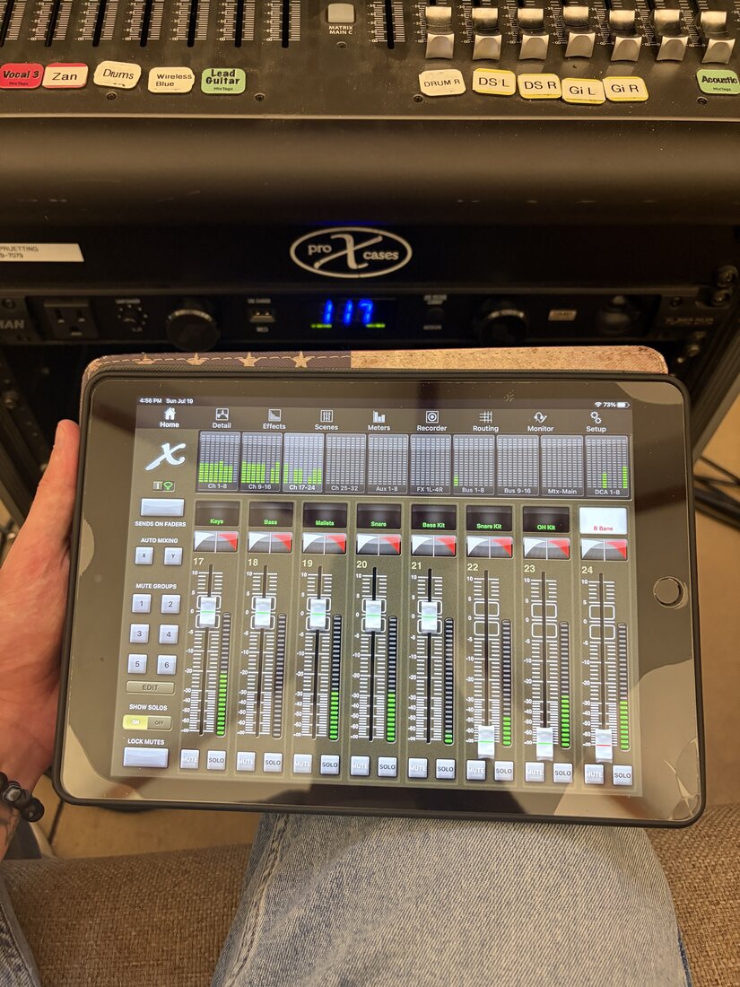 Live mixing from a tablet